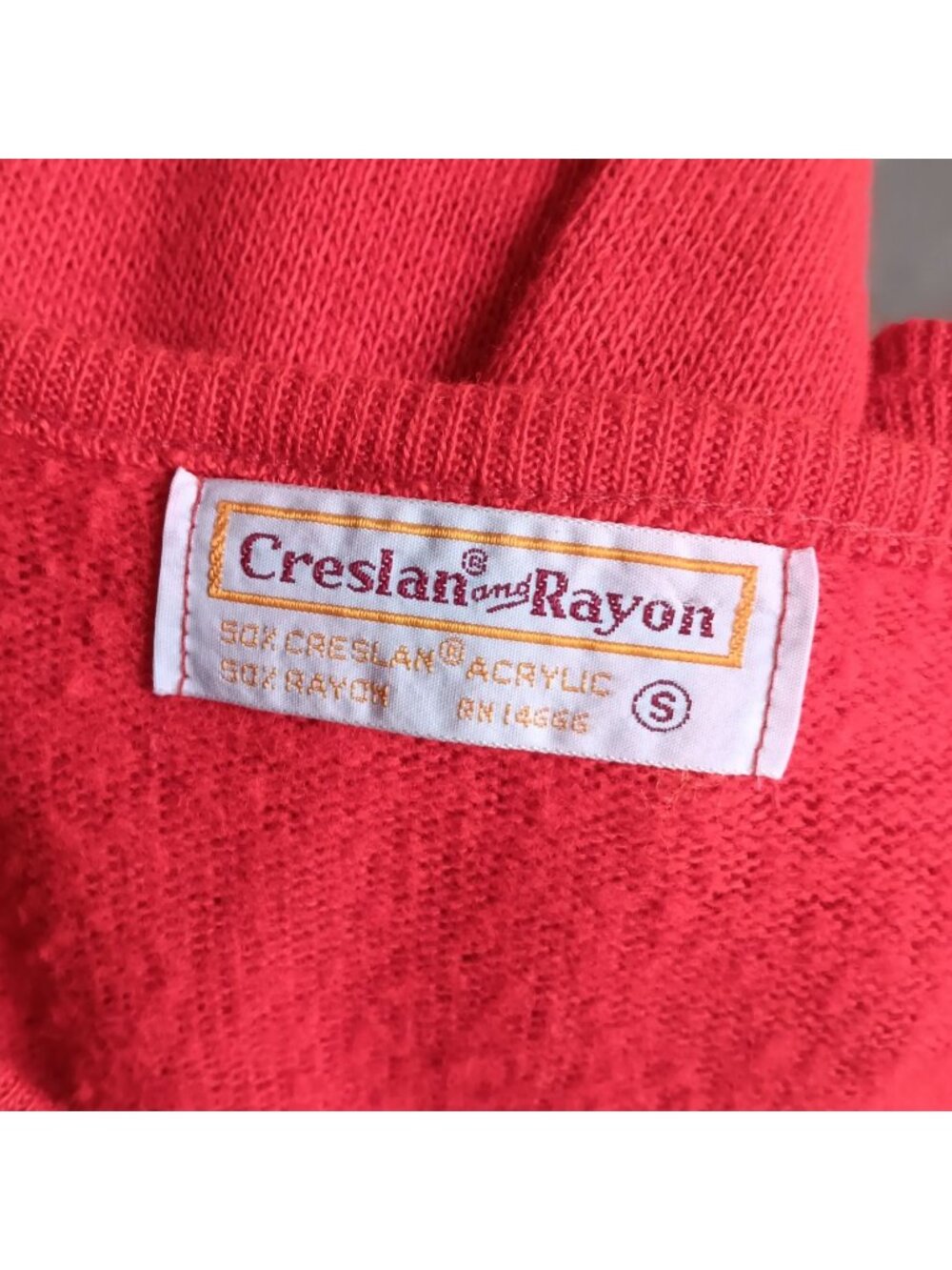 Vintage 1970s V-neck Red Sweater Mens Small Creslan Rayon Pullover Daddy Winter